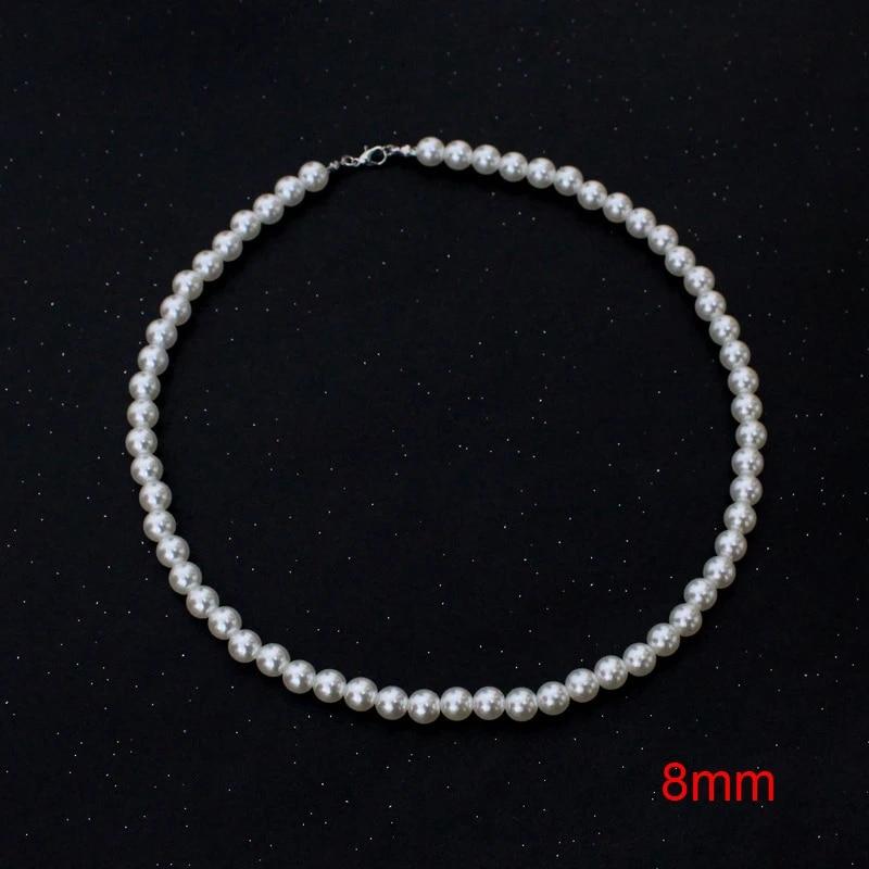 Classic Elegant White Pearl Chokers Necklace For Women Men Wedding Banquet Necklaces Vintage Beads Handmade Jewelry Party Gift