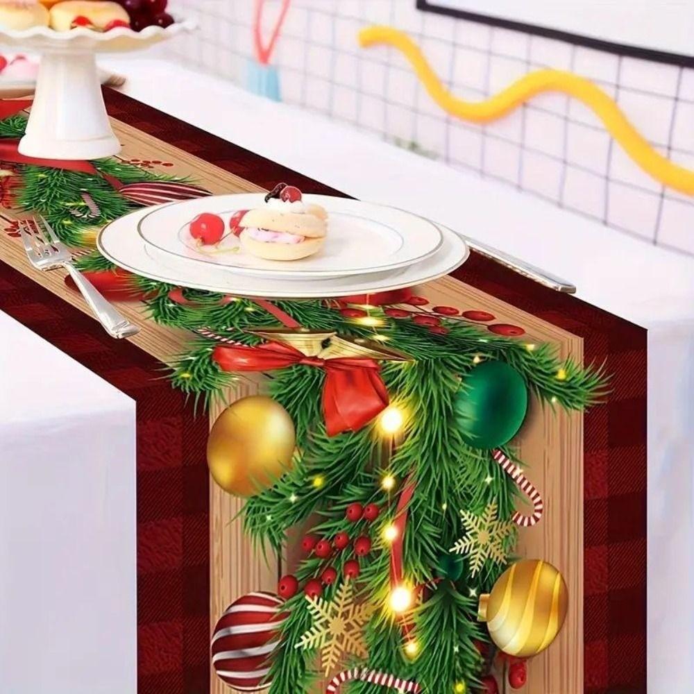 New Year Christmas Table Runner Navidad Gift Christmas Tablecloth New Table Cover  Party Ornament
