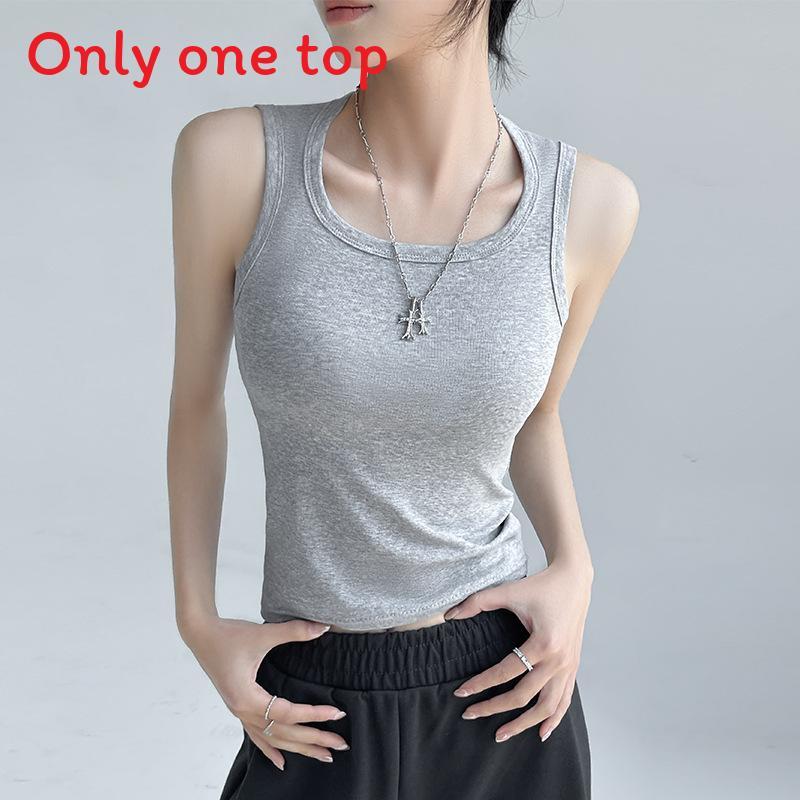 Cotton Sleeveless Tank Top With Wide Straps For Summer Yoga And Beach Wear