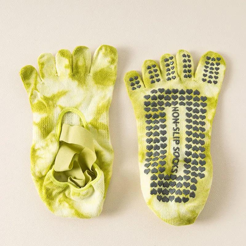 Yoga Non Slip Socks Women's Professional Five Finger Pilates Socks Sports Indoor Split Toe Socks Sweat Absorbent