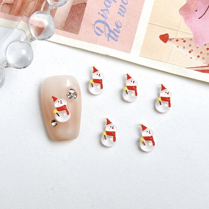 30 Stück Cartoon Kreative Schneeflocke Handschuhe Elch Nagelanhänger Durchscheinend Weihnachtsmann Weihnachts-Serie Harz DIY Nailart Dekoration