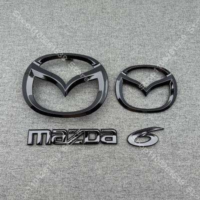 Plastic Car Front Trunk Emblem for 6 Logo Badge 3D Body Bright Black Replaced Sticker Rear Tail Refitting Decoration