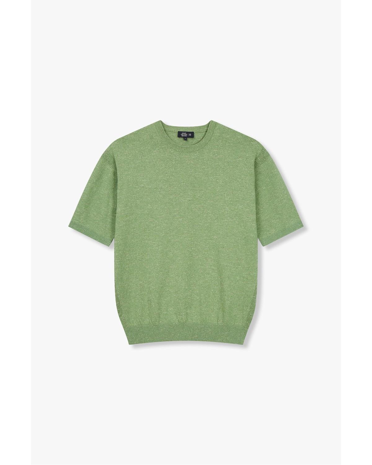Man On The Bun Linen Cotton Tweed Knit_Green 4714113031 Green/S