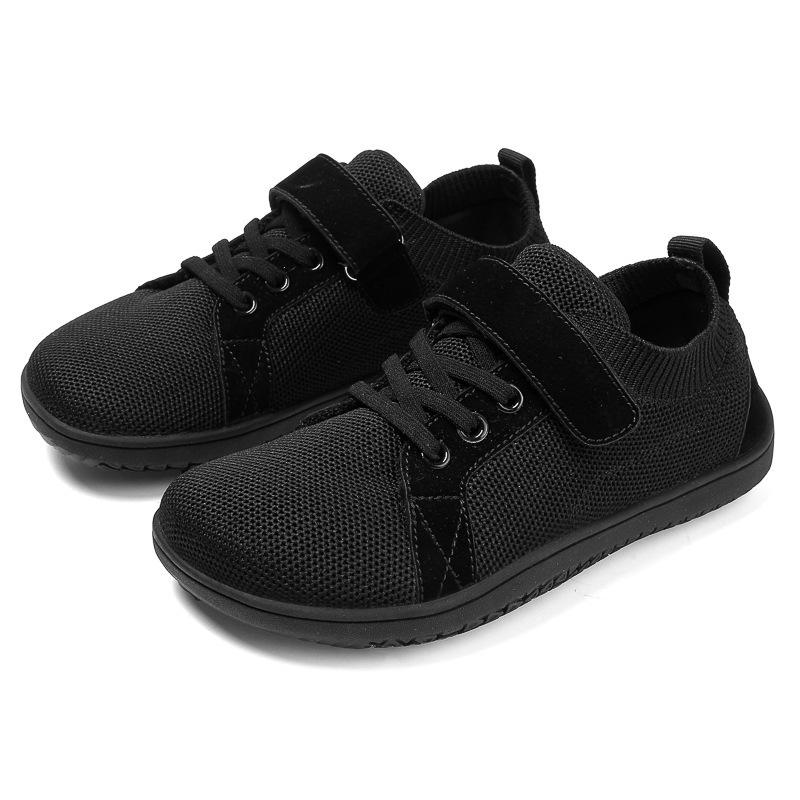 New children's wide last shoes flying woven shoes sports shoes boys and girls students low-top Velcro outdoor leisure