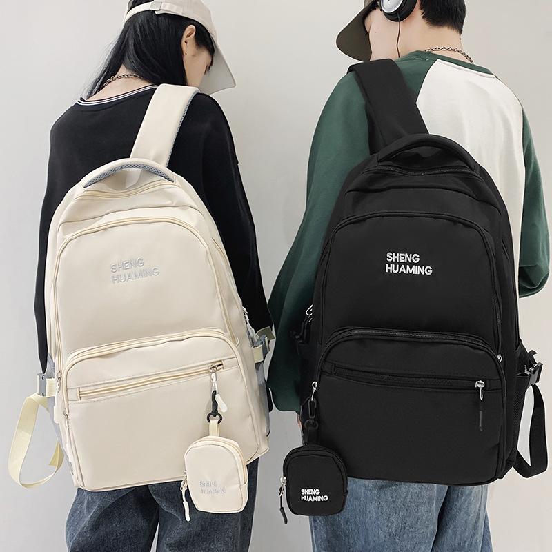 Men's College Students Solid Color Middle School Students Junior High School Students Female Backpack