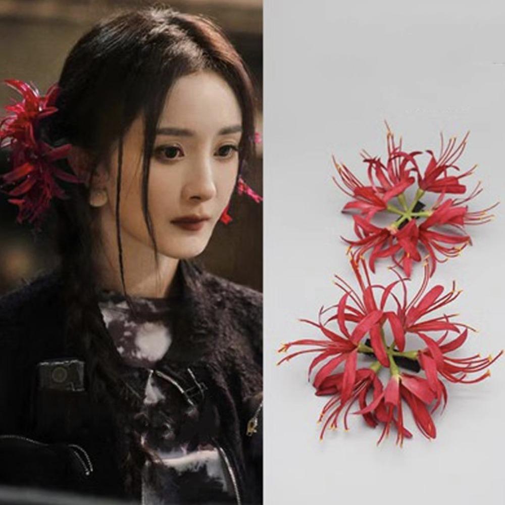 Lycorisradiata Simulation Flower Hairpins Cloth Hanfu Hair Stick Sweet Flower Hair Clip Holiday