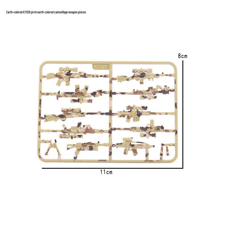 Modern Military Camo Sniper Rifle & Accessories Building Blocks Set