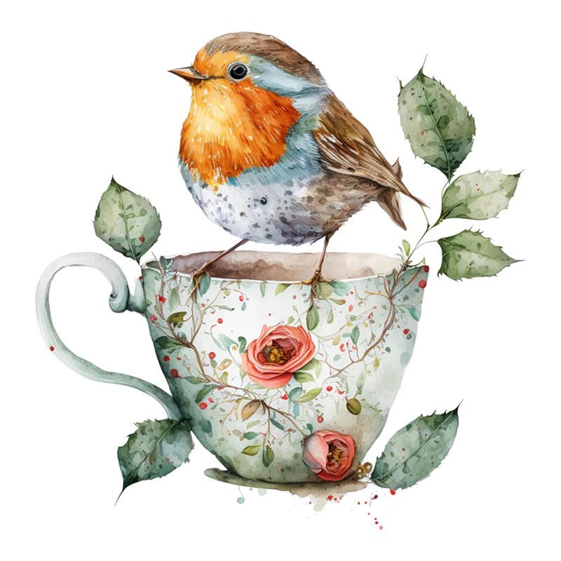 T768#Robin Bird Samolepka na stěnu Dětský pokoj Pozadí Domácí dekorace Nástěnná malba Tapeta do obývacího pokoje Legrační obtisk