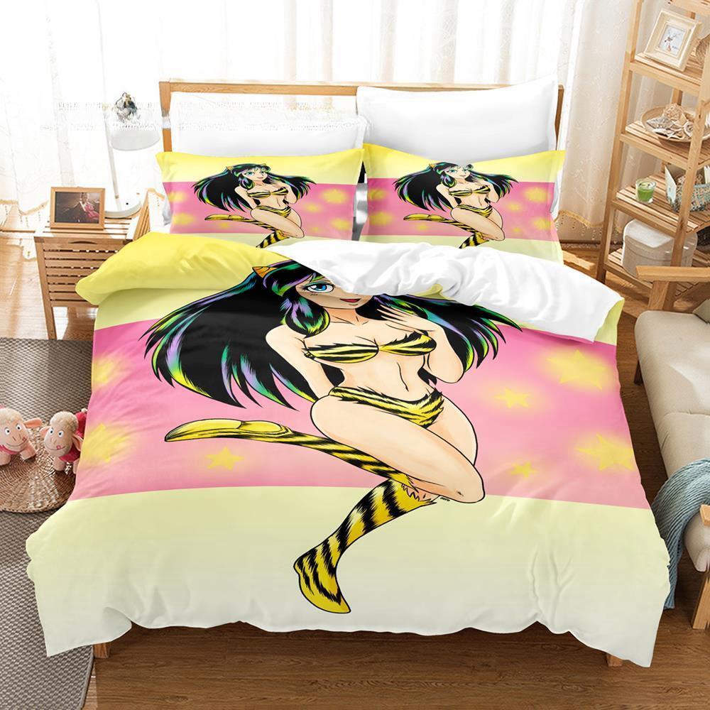 Urusei Yatsura Lum Bedding Set Single Twin Full Queen King Size Bed Set Adult Kid Bedroom Duvet cover Sets Anime Bed Sheet Set