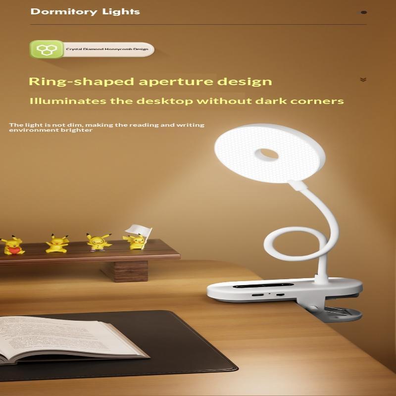 Rechargeable Clip On Led Desk Lamp Flexible Gooseneck Eye Caring Flicker Free For Study Home Office Dorm Reading Work