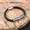 Nordic Viking Men's Stainless Steel Leather Bracelet Fashionable Streetwear Commute Titanium Steel Polished Geometric Shape