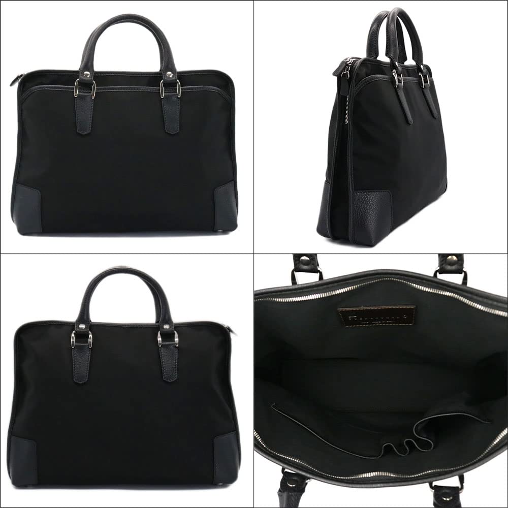STEFANOMANO Time Briefcase in Limonta Nylon and Genuine Luxury Large Made in Italian Leather Business Perfect for Commuting and Office [Limited Offer]