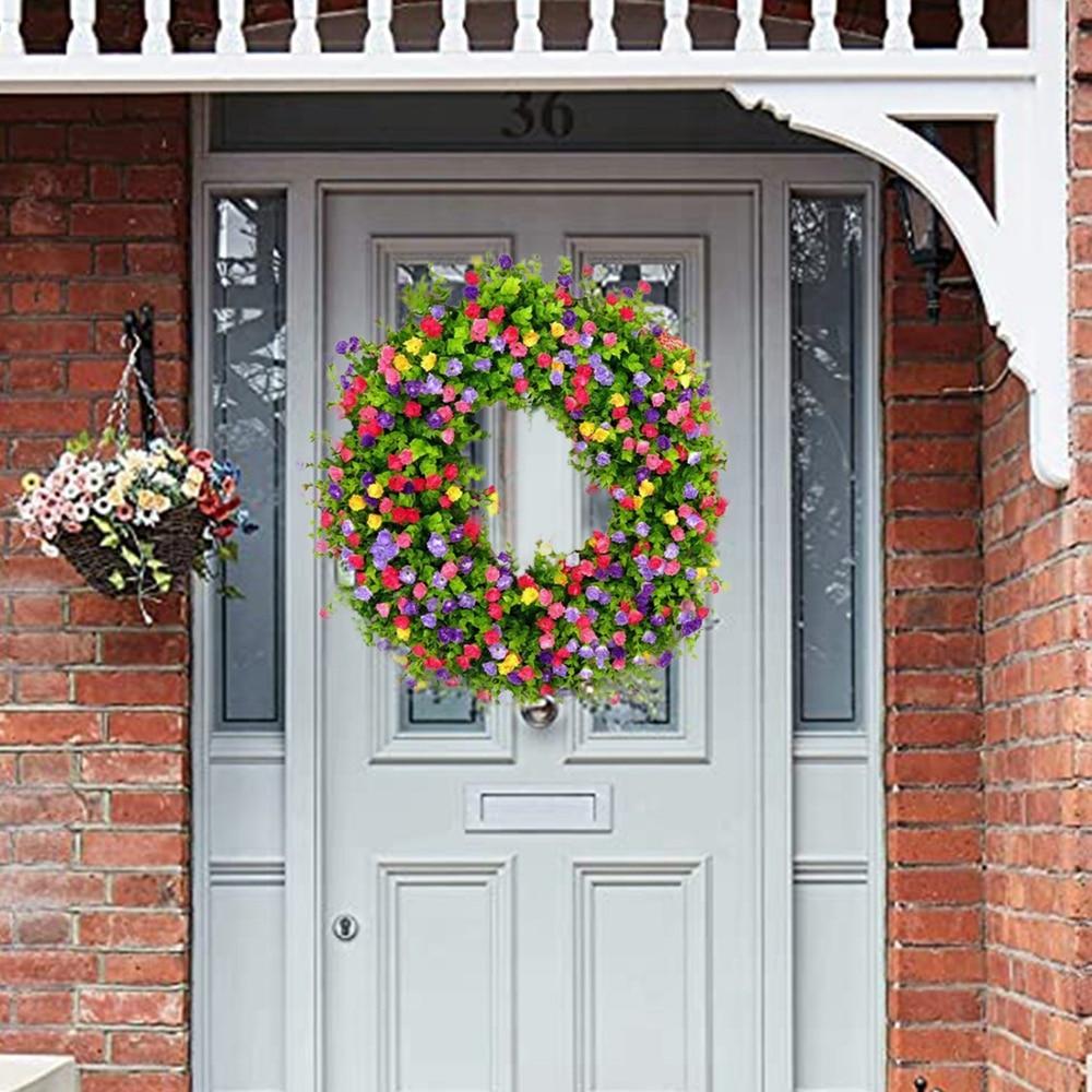 Coroană artificială pentru ușa din față, Gypsophila, coroană de primăvară, decor, verandă, ușă, perete, fereastră, petrecere, decor, semn de bun venit