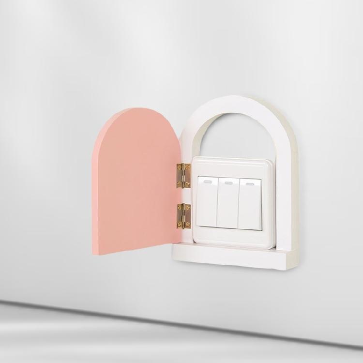 Enchanting Cute Door Shape Wall Outlet Guard Baby and Pet Safe Self Adhesive Light Switches Shield Wood Cover Plate
