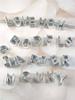 925 Silver Charm Beads Fit Bracelet Charms 26 Letters English Pinyin Bead Gift for Women Jewelry