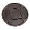Divided Serving Tray Wood Round Snack Platter Chip and Dip Tray with 5 Compartments for Candy