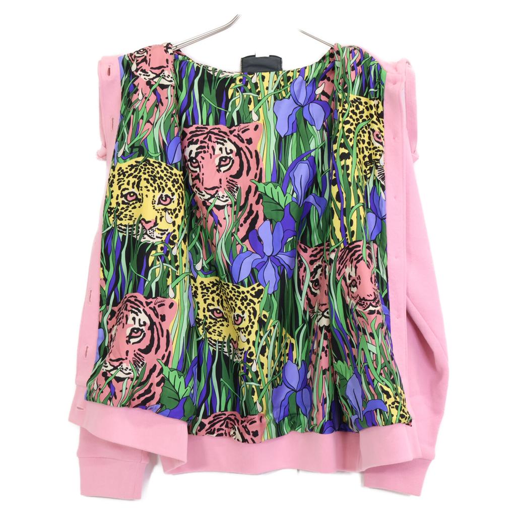 Gucci 572808 Pink Tennis Logo Gold Button Hooded Parka Jacket S pinkUsed