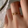18K Gold-Plated Square Diamond Ring for Women: European & American Fashion, Available in Four Colors, Titanium Steel.