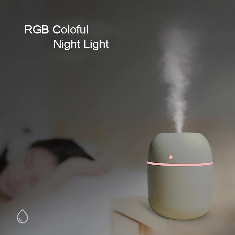 USB Mini Air Humidifier Aroma Essential Oil Diffuser For Home Car Ultrasonic Mute Mist Maker Diffuser with LED Color Lamp