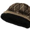 Autumn and Winter Warm Knitted Ear Protection Pile Up Hats Diamond Grid Mixed Color Pullover Caps Women's Fleece - Lined Hats