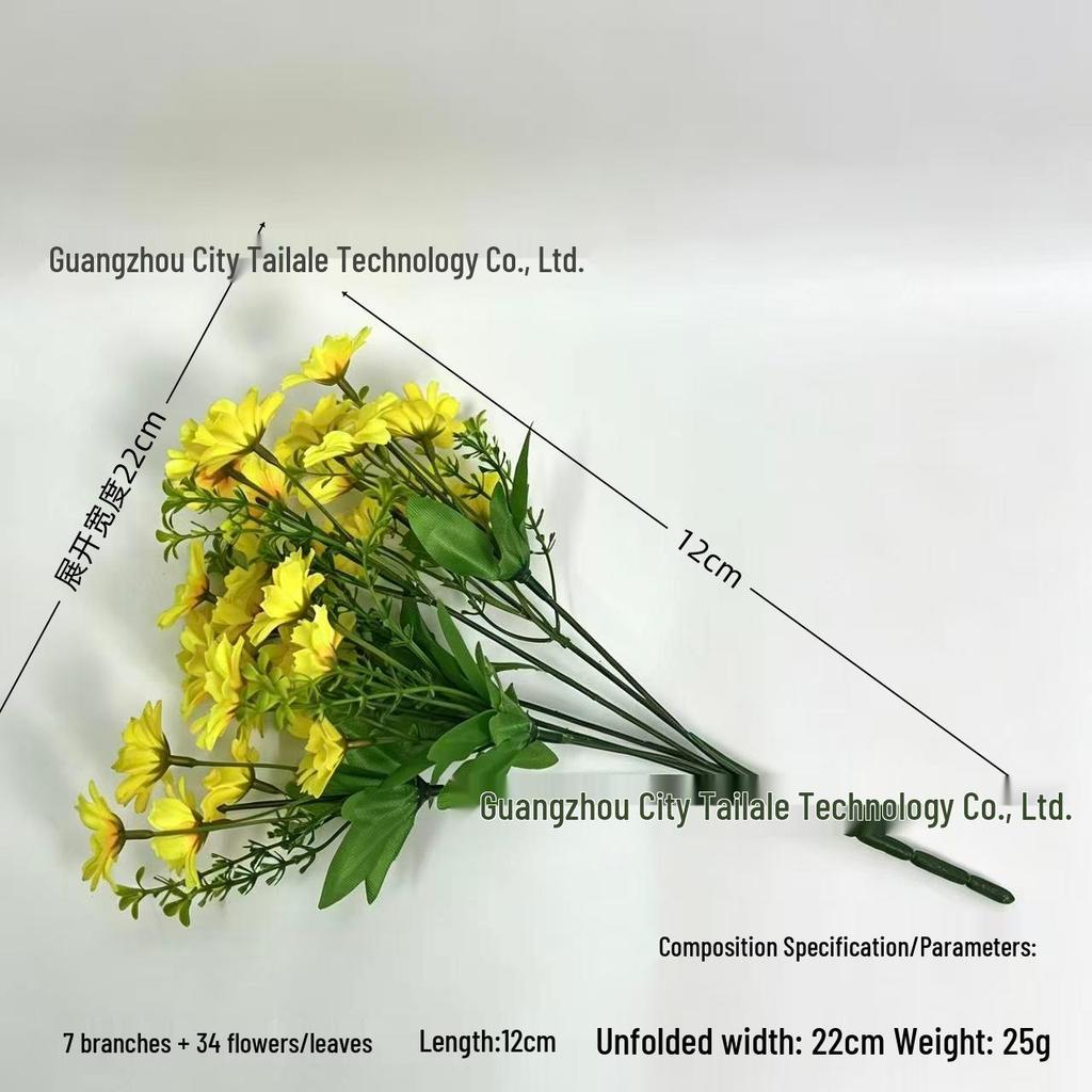 Realistic 7-Fork Daisy Campanula Artificial Silk Flower for Indoor/Outdoor Decoration
