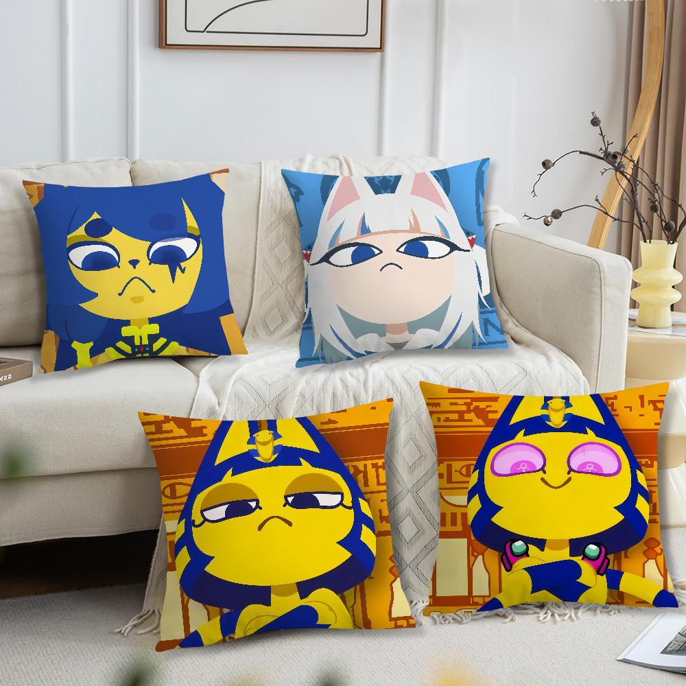 Zone Comfortable Soft Pillow C-Crossing Case Animal for Sofa Living Ankha Room Home Office Decor Protective Covers GAME S-snooty