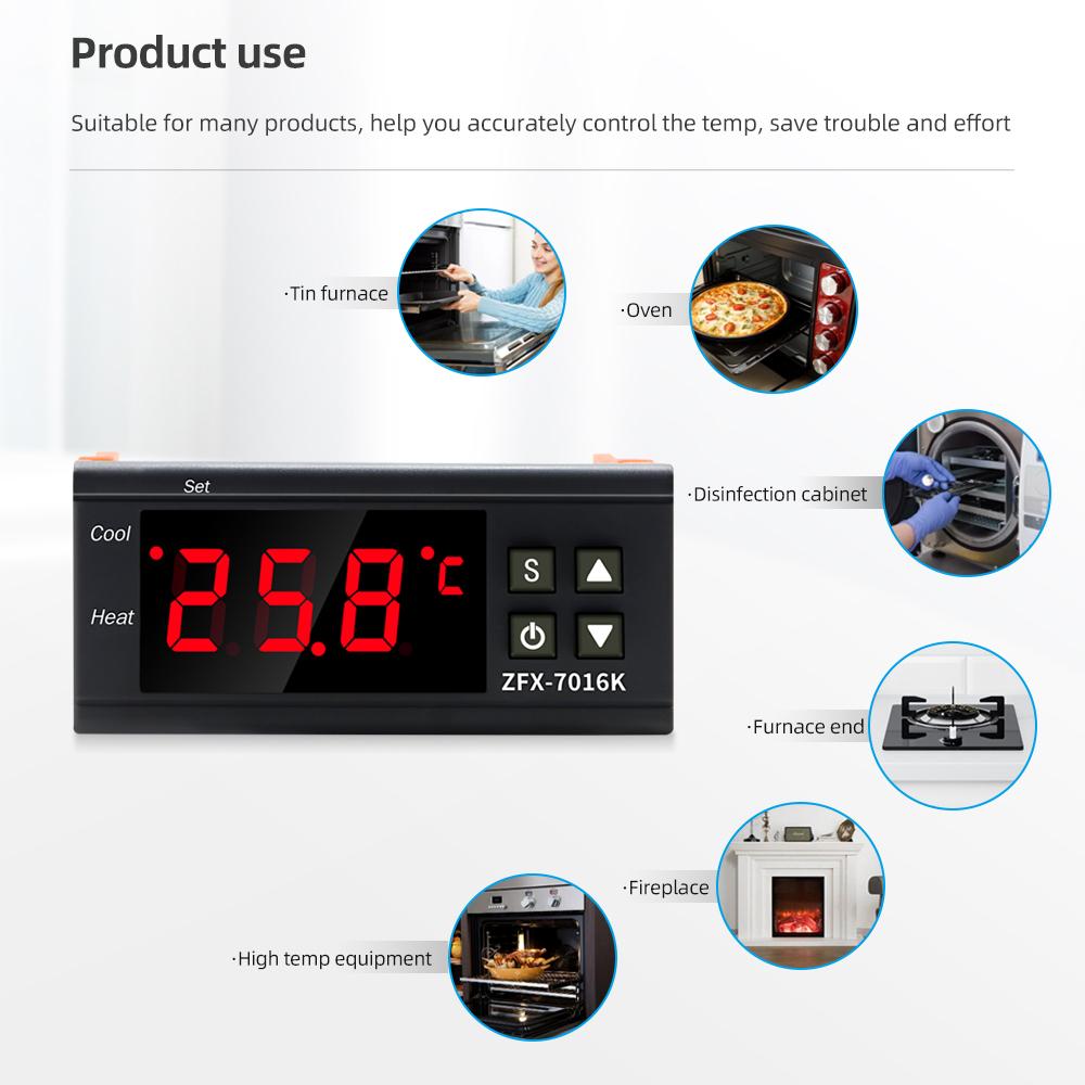 Digital Thermometer Home Thermostat 220v Thermoregulator Incubator Temperature Controller Burner Oven Control Switch with Sensor