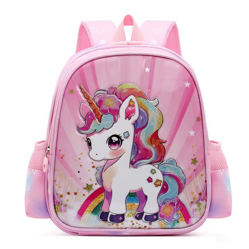 Cute Pink Unicorn Backpack For Girls Oxford Fabric Lightweight Design