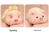 Plush Pig Head & Brain Bowknot Pillow - Adorable Pig Shaped Cushion for Girls' Beds and Sofas