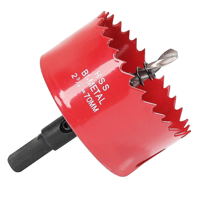 Hole Saw 6 1/2 Inch, 30 mm Cutting Depth HSS Bi-Metal Hole Saw for Cutting Wood, Plastic, Drywall, Plasterboard and Soft Metal Sheet, Red