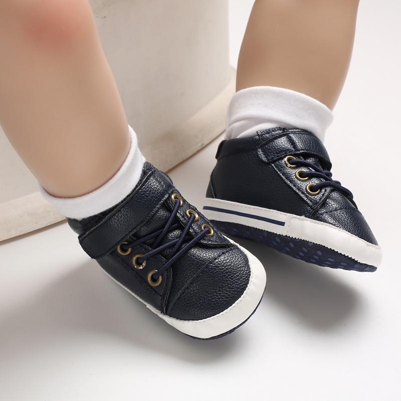 Spring and Autumn 0-1 Years Old Baby Learning Shoes High-top Casual Shoes Leather Baby Shoes Baby Shoes
