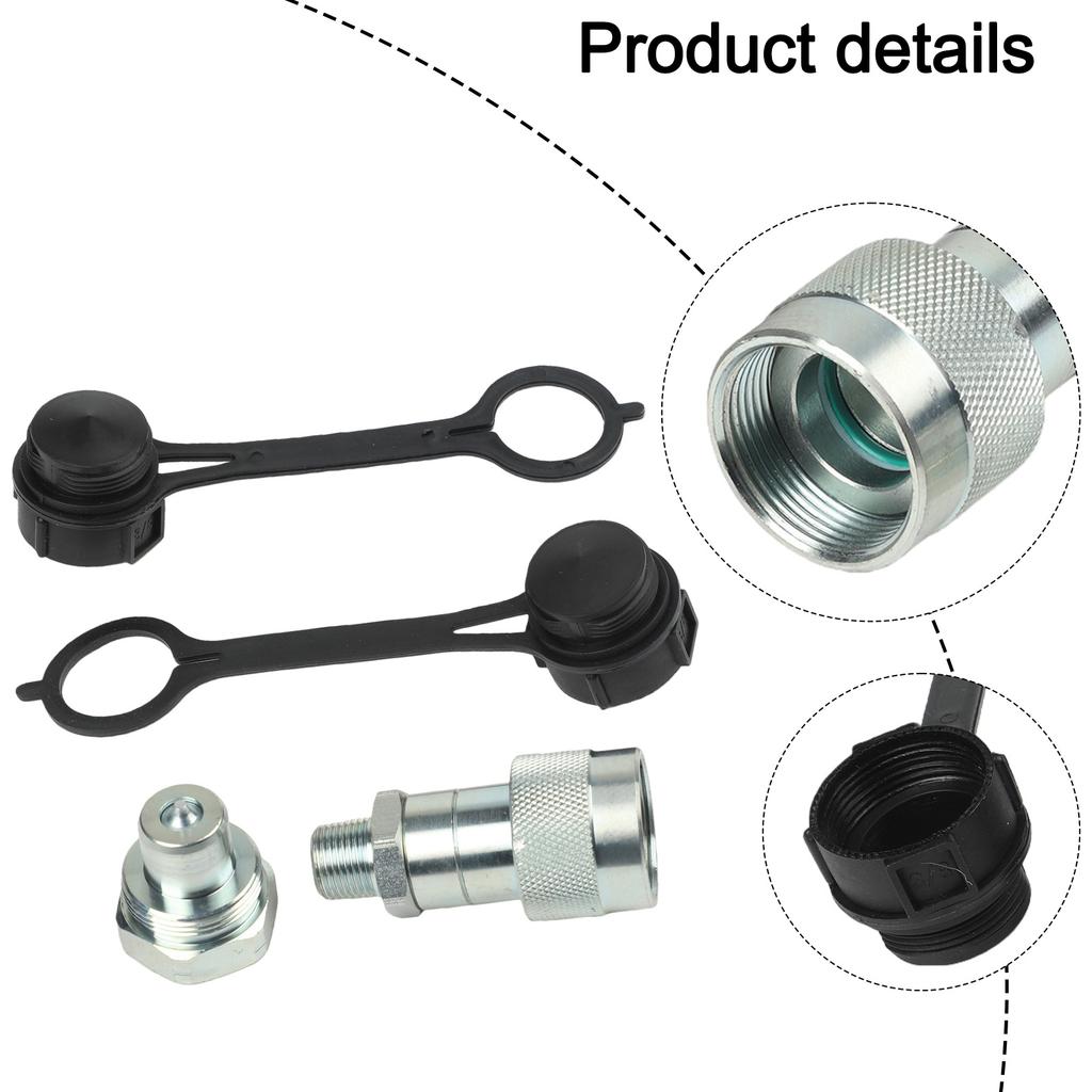 NPT38 Hydraulic Quick Connector Set for For Use with Hydraulic Jacks and Equipment Supports Up To 10000 PSI Pressure