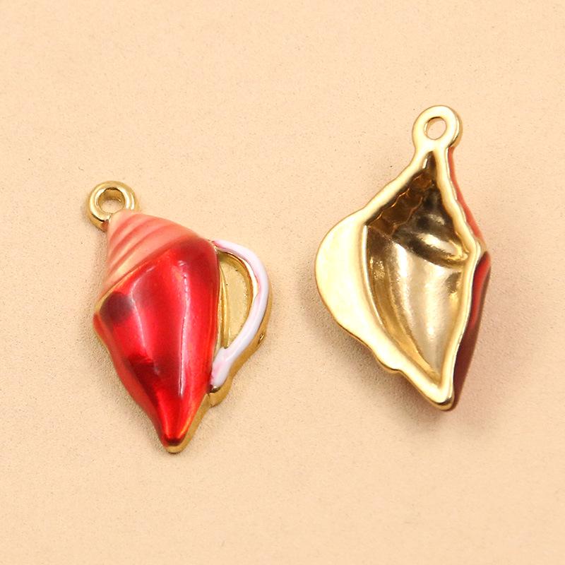Colorful Seashell & Dolphin Stainless Steel Pendants - 2 Styles, Creative Animal Ornaments