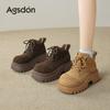 Augustine platform Martin boots new winter brown short boots British style retro thin motorcycle boots