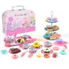 Tea Sets for Kids 46pcs Tea Party Set for Little Girls Afternoon Tea Dessert Toys Includes Cake,