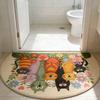 Anti Slip Bathroom Mat Cartoon Animal Cat Floor Mat Quick Dry Cat Absorbent Mat  Bathroom Use