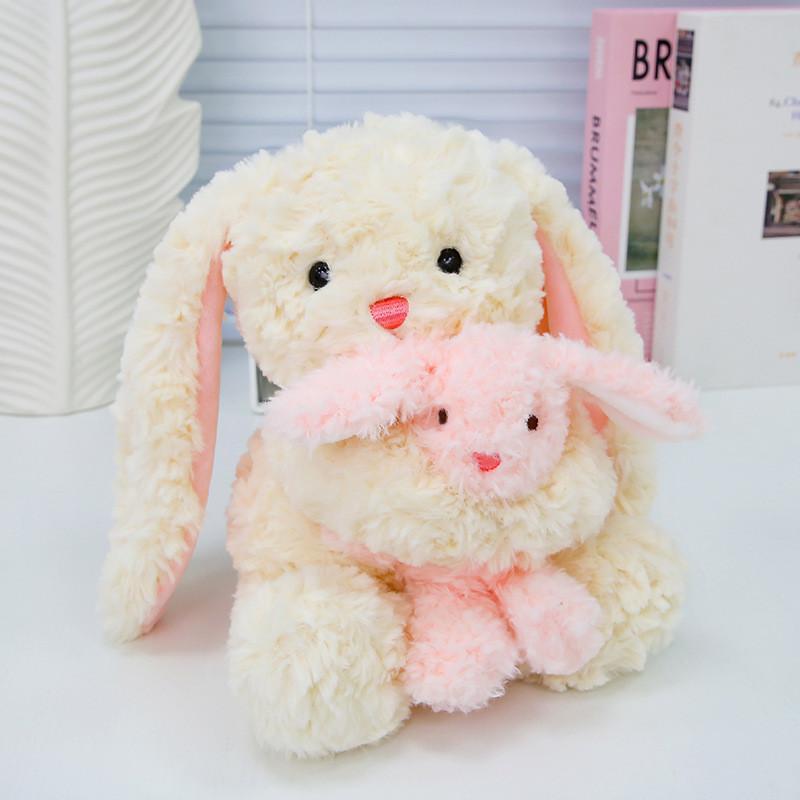 Rabbit Cartoon Cute Holding Small Rabbit Plush Toy For Bedroom Playroom And