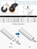 China Manufacturer 7179 Casters for Profile Foot Industrial Caster Swivel Caster Without Brake for Aluminum Profile M8 M10 M12