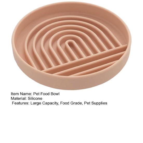Silicone Pet Slow Feeding Bowl Anti-Choking Non-slip Easy Clean Slow Down Eating Puzzle Feeder for Medium Large Breed Dogs Cats