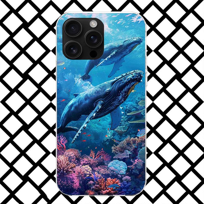 Humpback Whale Sea Giant Phone Case for iPhone 17 Air 16 16E 15 14 Plus 13 Mini 12 11 Pro Max 7 8 + SE 2020 Soft Cover Fundas 17