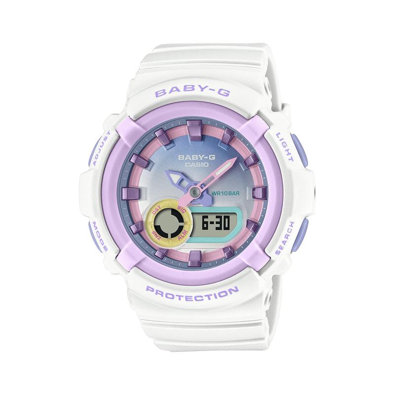 

Casio BABY-G Series Symphony Elf Classic Shockproof Waterproof Sports Leisure Fashion Cute Round Dial Quartz Movement Resin Strap BGA-280PM-7APR фіолетовий