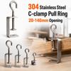 Pull Ring C-clamp 304 Stainless Steel Fixed Holder Clip Square Clamp  Hardware Fasteners