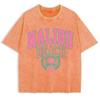 Malibu Beach Letter Prints Washed TShirt Cotton Women Oversized T Shirt Casual ONeck Short Sleeve Tops New Woman Clothes