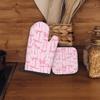Pink Bow Coquette Decor Oven Mitts and Pot Holders Sets, PinkCoquette Preppy Kitchen Accessories Sets, Pink Ribbon Bow Preppy Heat Resistant Oven