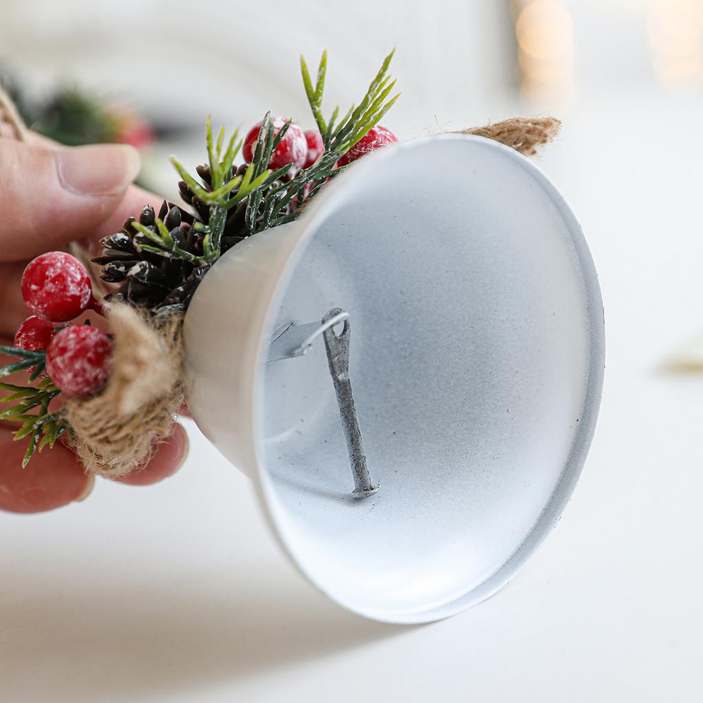 Wrought Iron Christmas Bell Light Wall Hanging Door Hanging Red Fruit Christmas Tree Hanging Decoration Ornaments