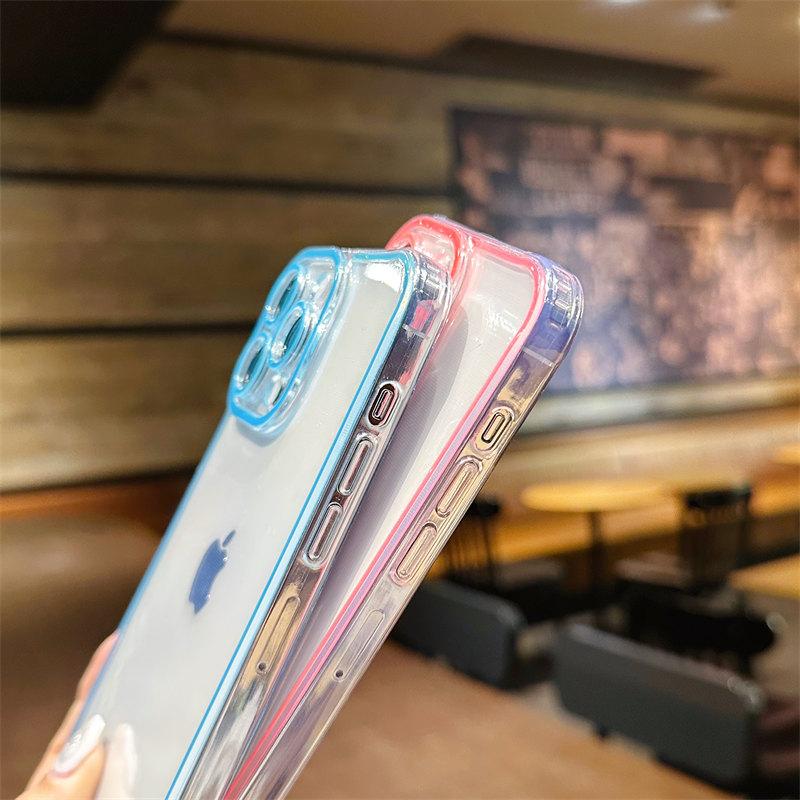 Luminous Clear Silicone Soft Phone Case For Iphone 14 13 12 11 Pro Max 14pro 14 Plus Shockproof Bumper Night Light Acrylic Cover