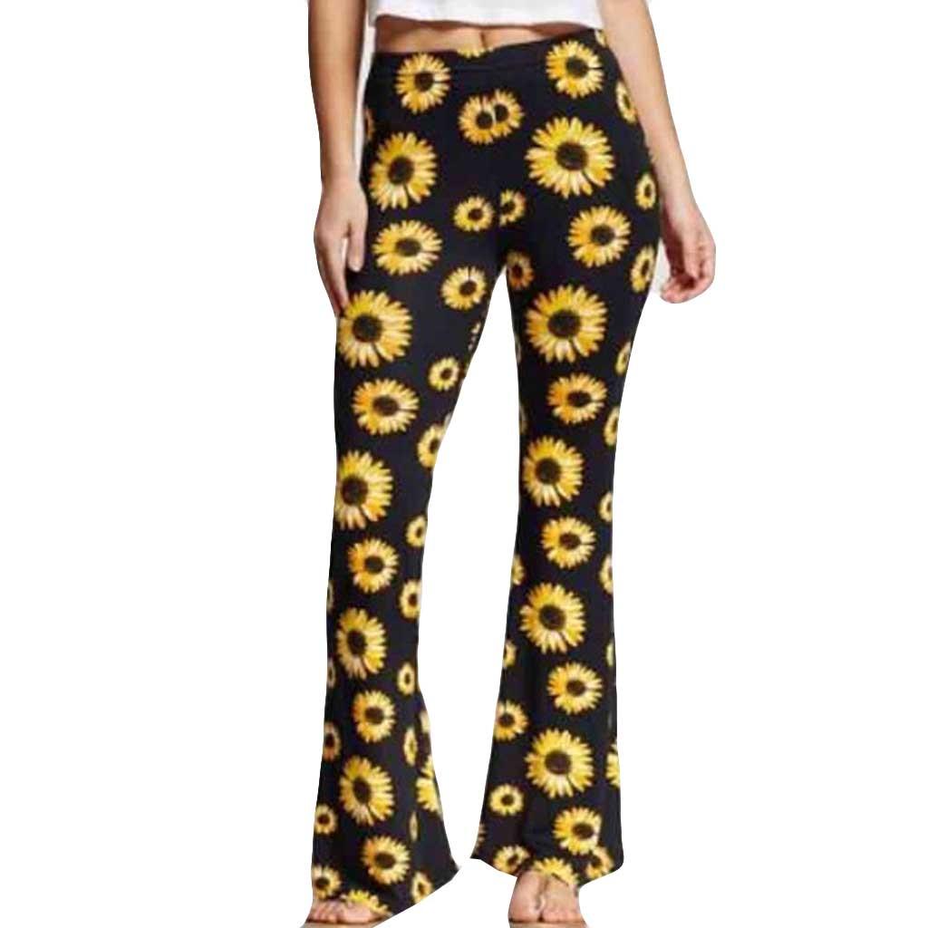 Women Sunflower Print Loose Hot Pants 