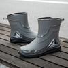 Fashion Locomotive Style Cool Men's Rain Shoes Wear Versatile and Comfortable Outdoor Camping Waterproof Shoes Non-slip Rubber Shoes