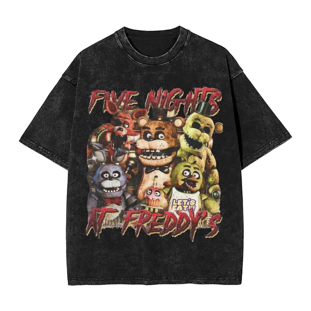 Hot Sale New Horror Game FNAF At Freddys Peripherals TShirt Unisex Women Oversized Casual Summer Tee Harajuku Fashion Cotton Tops