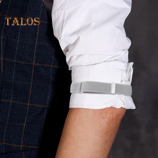 1 Pair Unisex Armband Adjustable Faux Leather 2CM Width Solid Color Elastic Shirt Sleeve Holder Arm Cuffs Bands Party Wedding Clothing Accessories